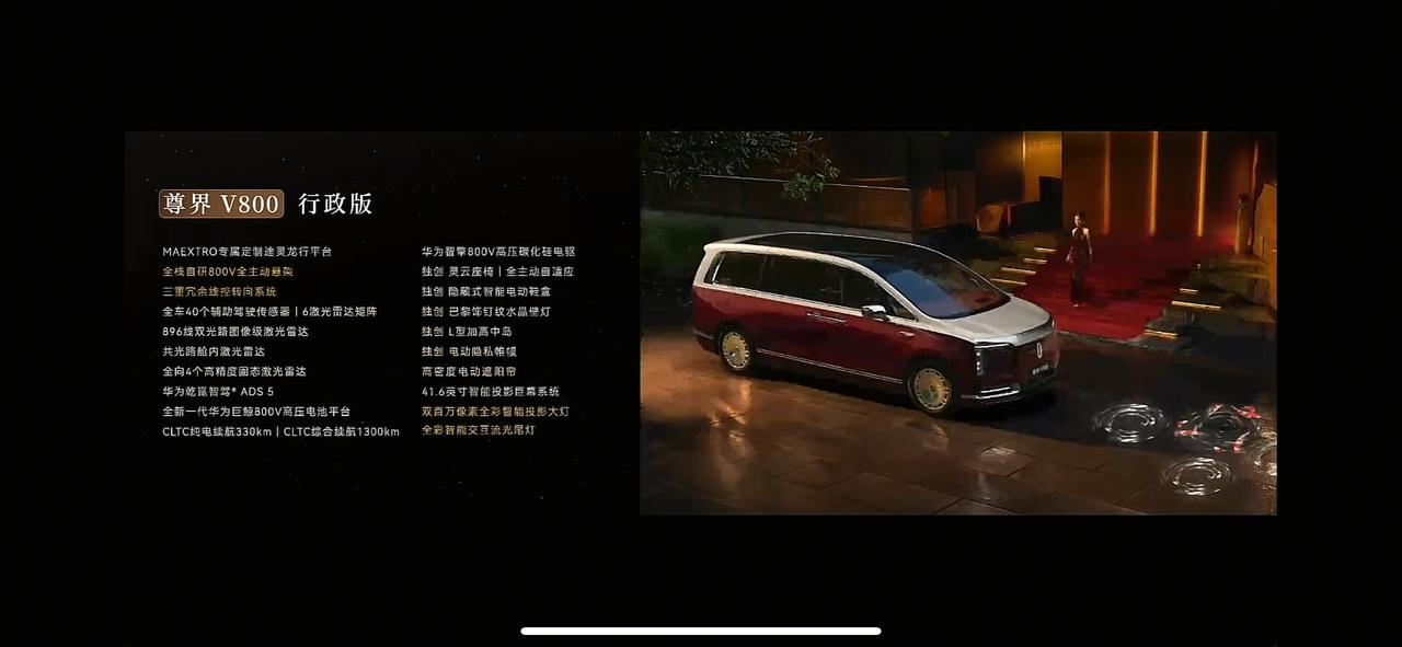 国产百万级MPV登场！
尊界V680/V800正式上市

鸿蒙智行尊界V680、
