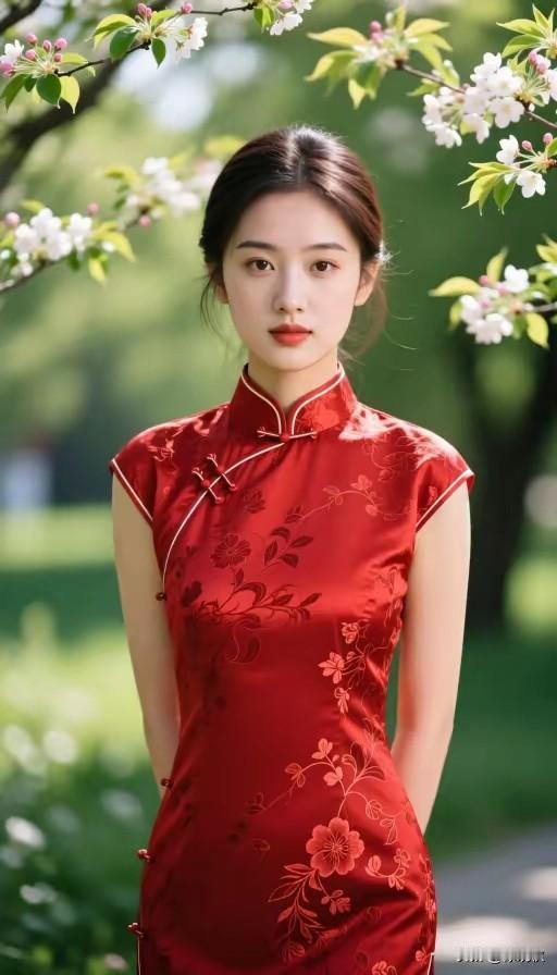 中式服装她偏爱，
这与环境分不开。
妈妈喜欢穿旗袍，
国风古韵显风采。