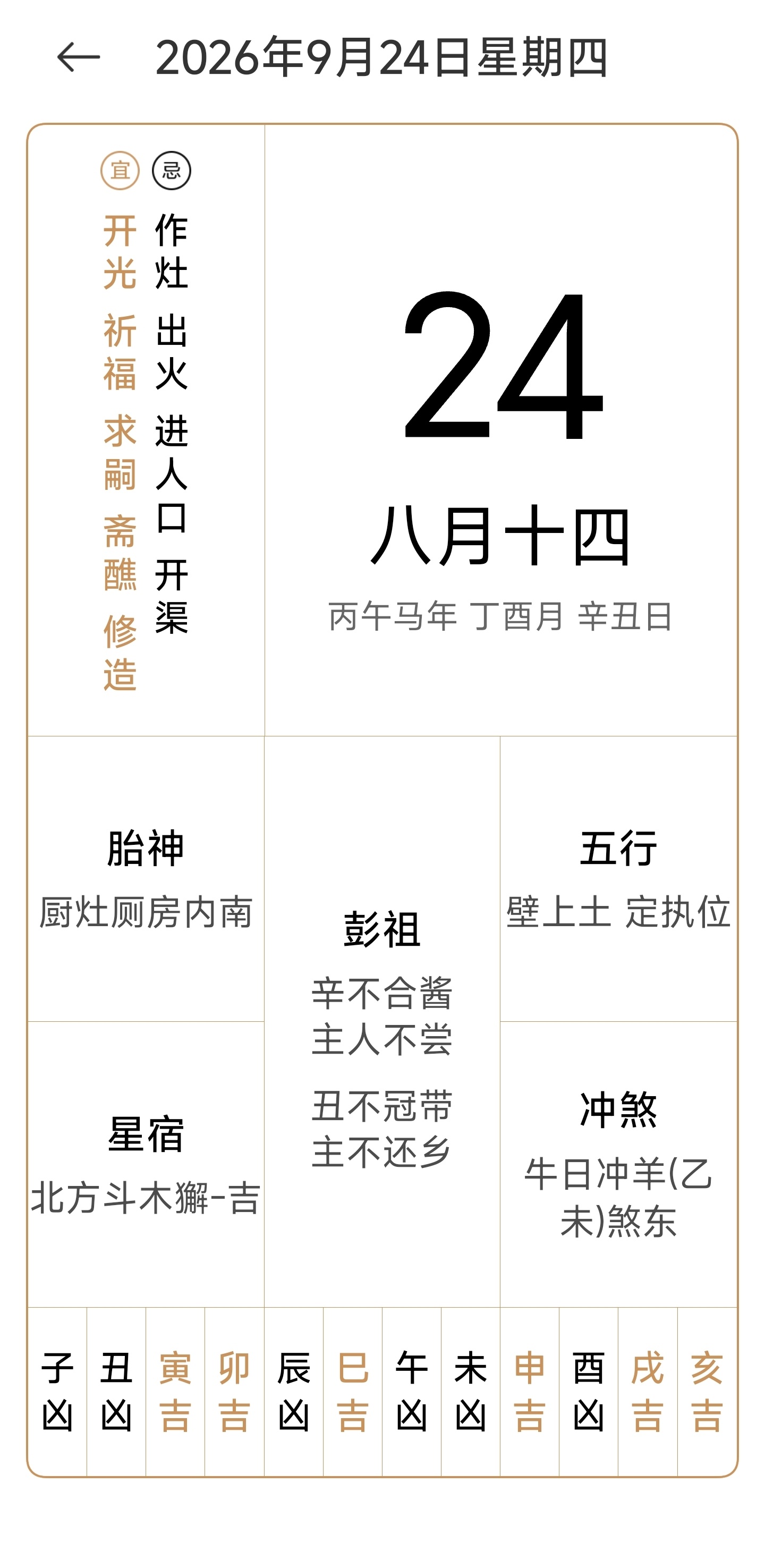 9月24日：宜开光。小米18Pro系列预计就9月24日发布了，中秋节直接开卖。 