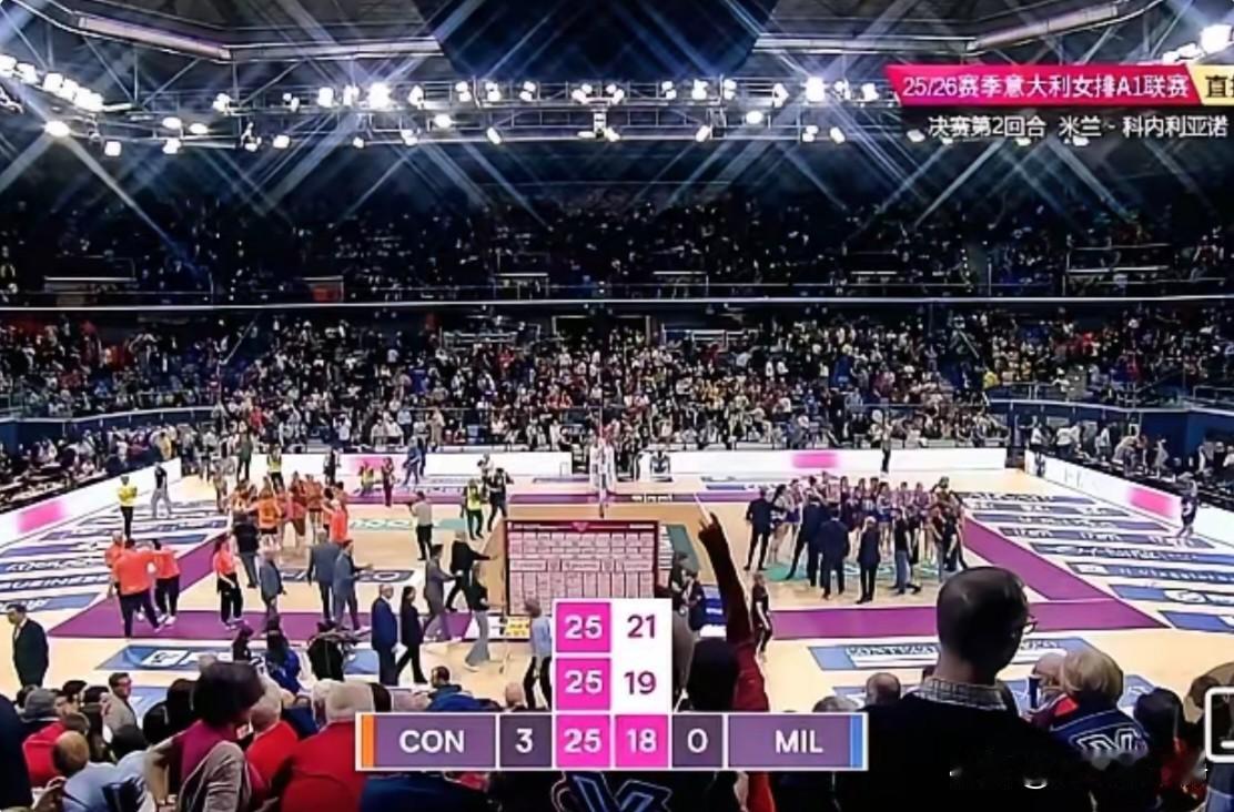 科内3∶0横扫米兰，决赛场分2-0双杀米兰!离冠军一步之遥!
今天凌晨结束的意甲