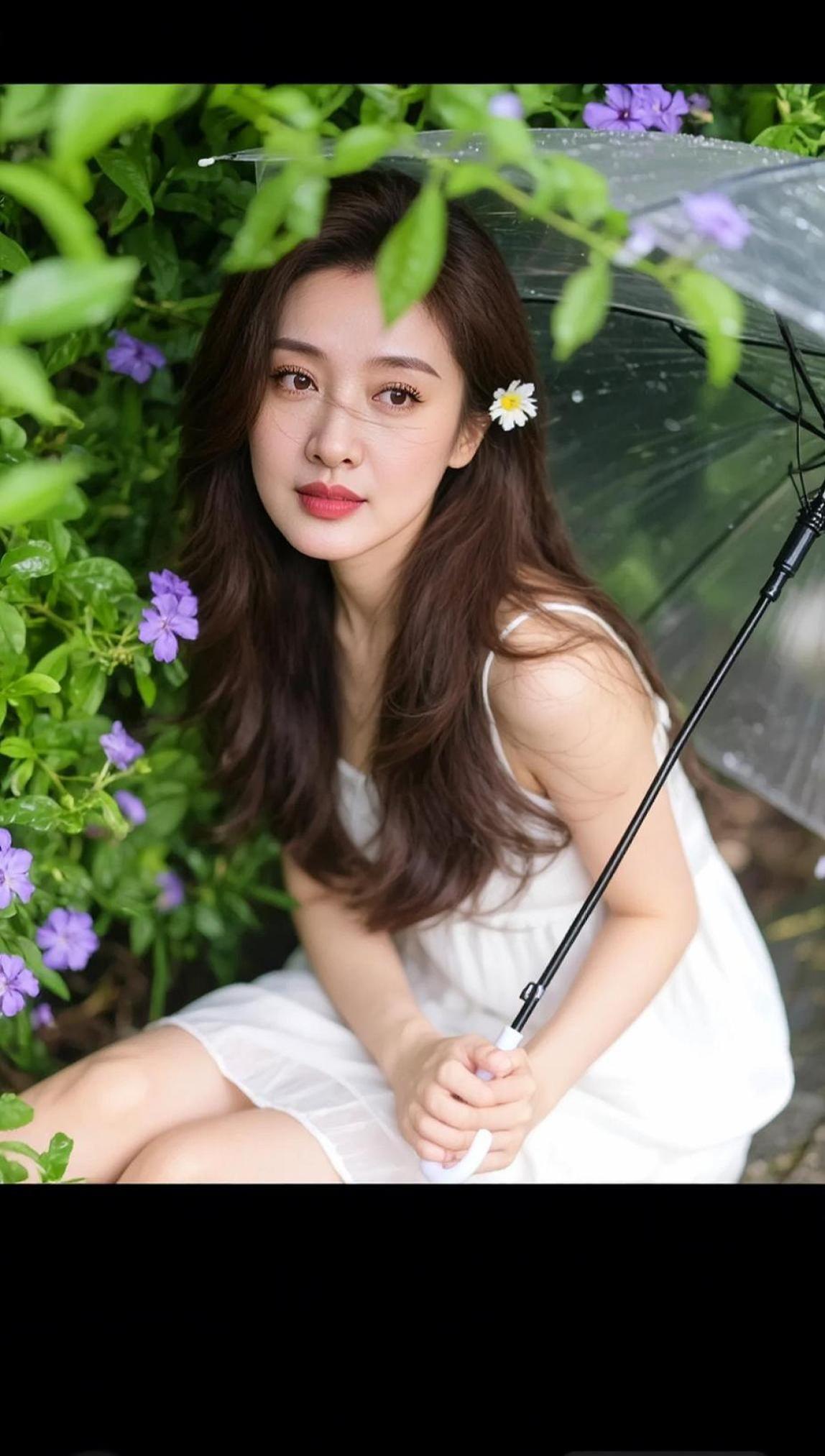 AI绿植清新照 抖音ai创作 人像约拍 美女 写真照