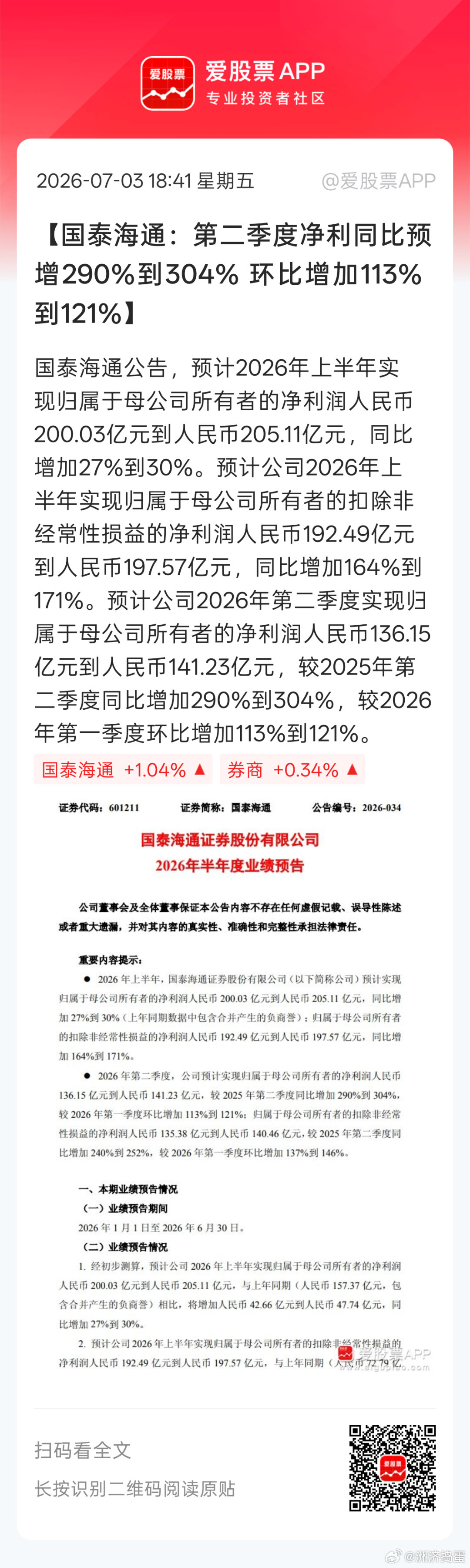 券商也开始秀业绩了。。。吃了不少科创板大涨红利