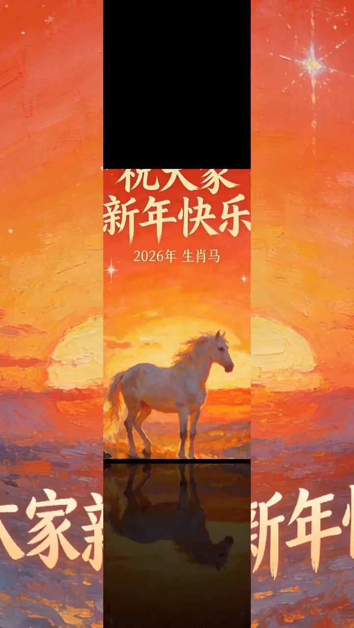 2026年生肖马。
祝大家新年快乐。