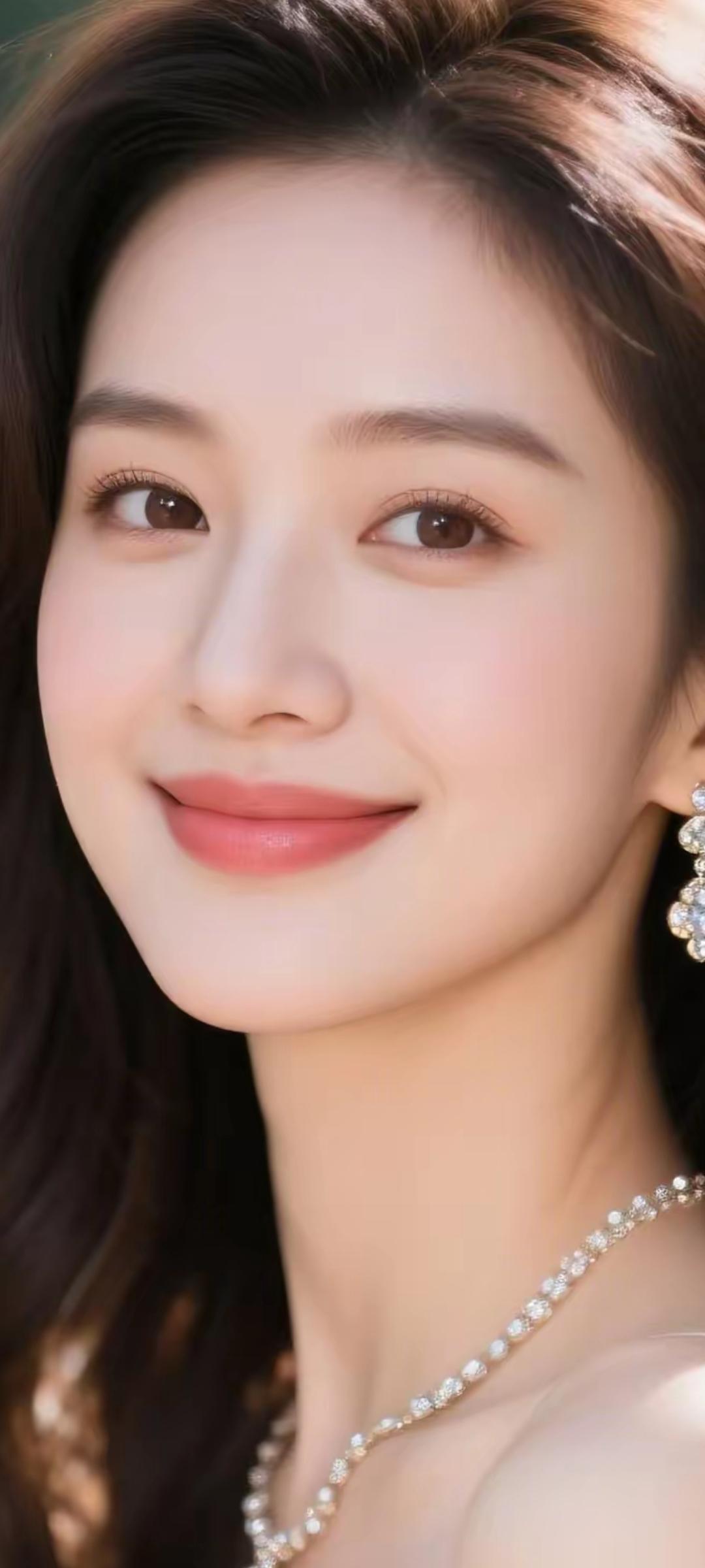温柔甜美的微笑，闪耀的珍珠耳环，优雅的气质，宛如童话中的公主。