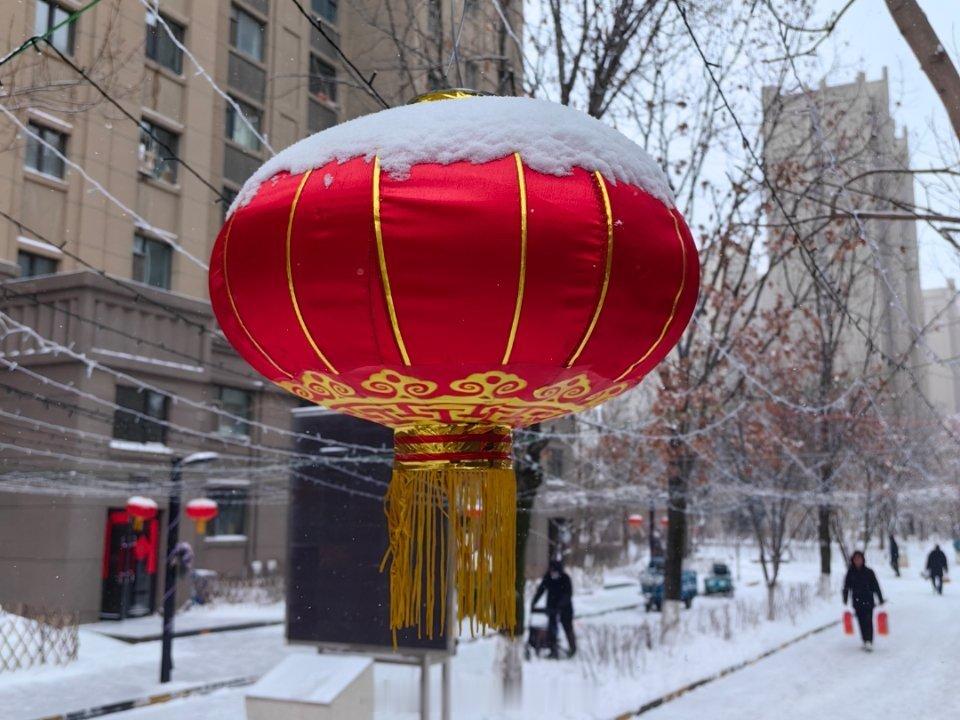 春节摄影大赛 老话说“瑞雪兆丰年”，走在大街上，入眼都是美景，路边的大红灯笼上落