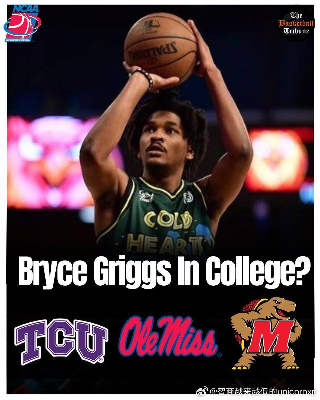 曾经的2022届全美四星高中生Bryce Griggs也准备来读大学了NCAA