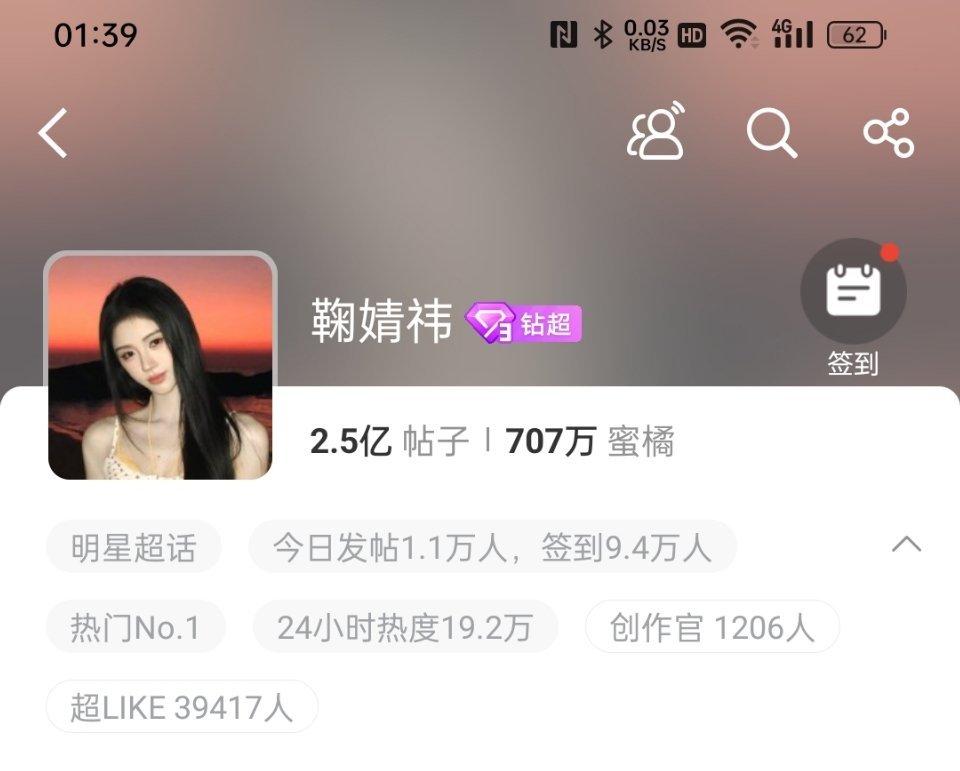 鞠婧祎超话这么晚了还在热门第一！！ 