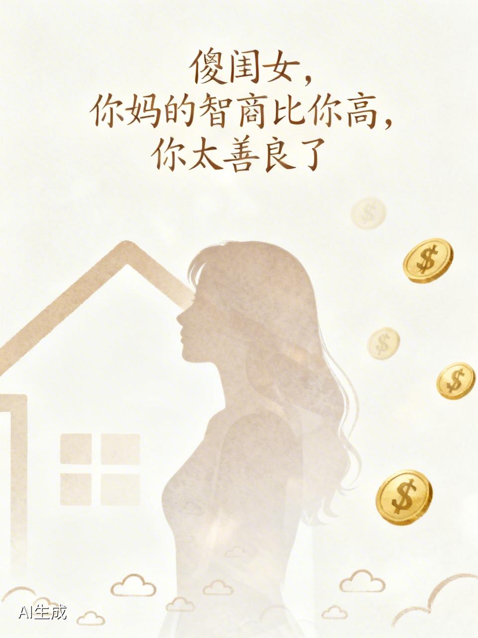 象你这样的事太底下少有。谁不是结了婚就过自家的日子。一般都是收了丈夫的财权自己掌