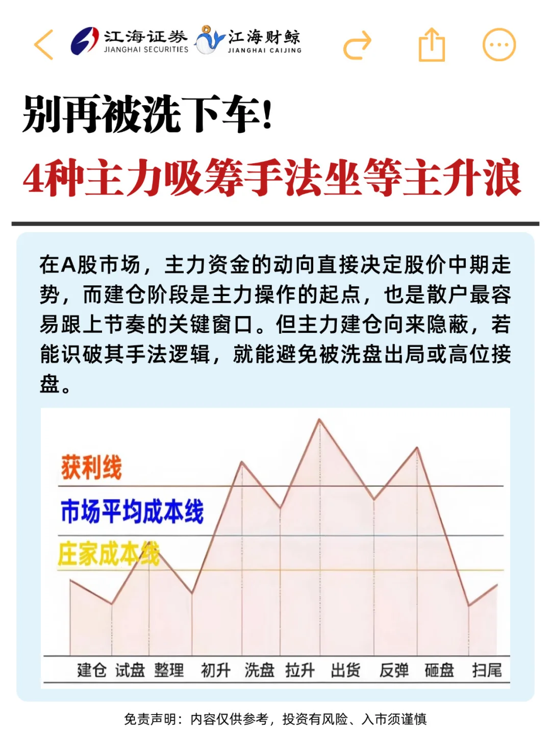 🔥别再被洗下车！4种主力吸筹手法坐等主升