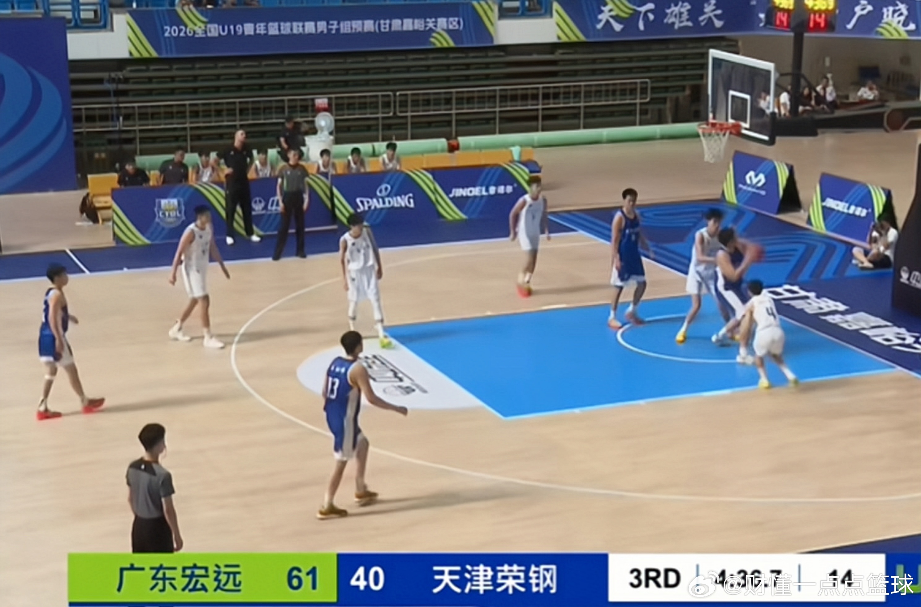 王洪泽20+14，广东宏远U19男篮99：64轻取天津拿下三连胜全国U19青年篮