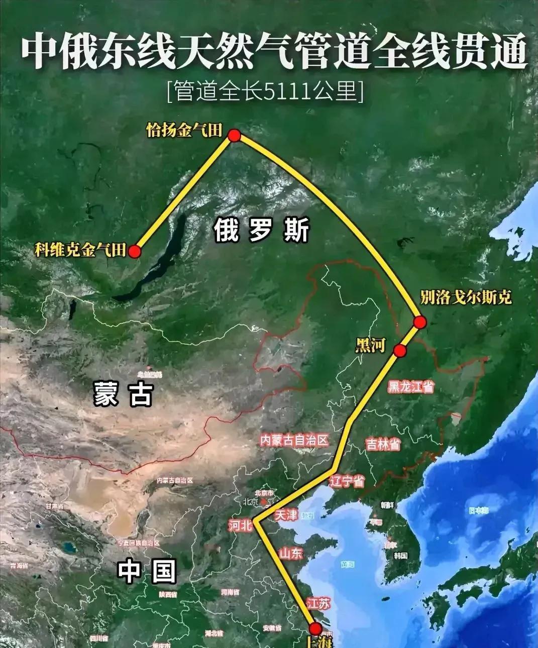 俄罗斯决定向东方大国的天然气供应量将超过合同规定的量，俄罗斯向东方大国的天然气供