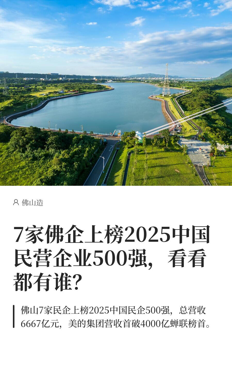 7家佛山企业上榜2025中国民营企业500强