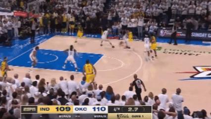 彻底服了！哈利伯顿最后2秒绝杀，逆转战胜雷霆。

NBA总决赛第一场，雷霆主场压