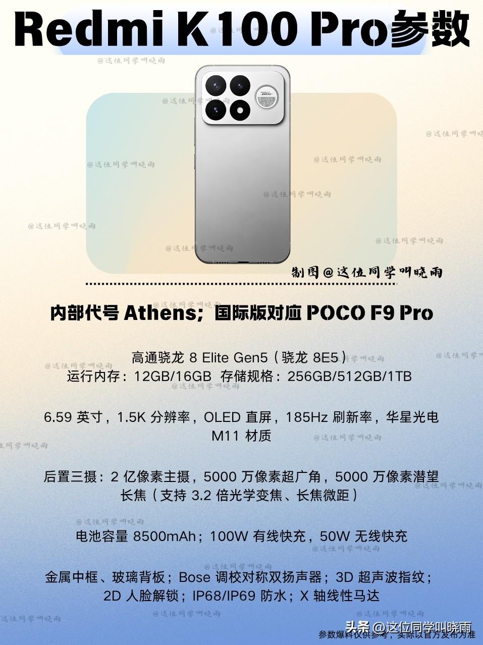 距离Redmi K100系列发布还有一段时间，但是没想到爆料的速度要比之前更快，