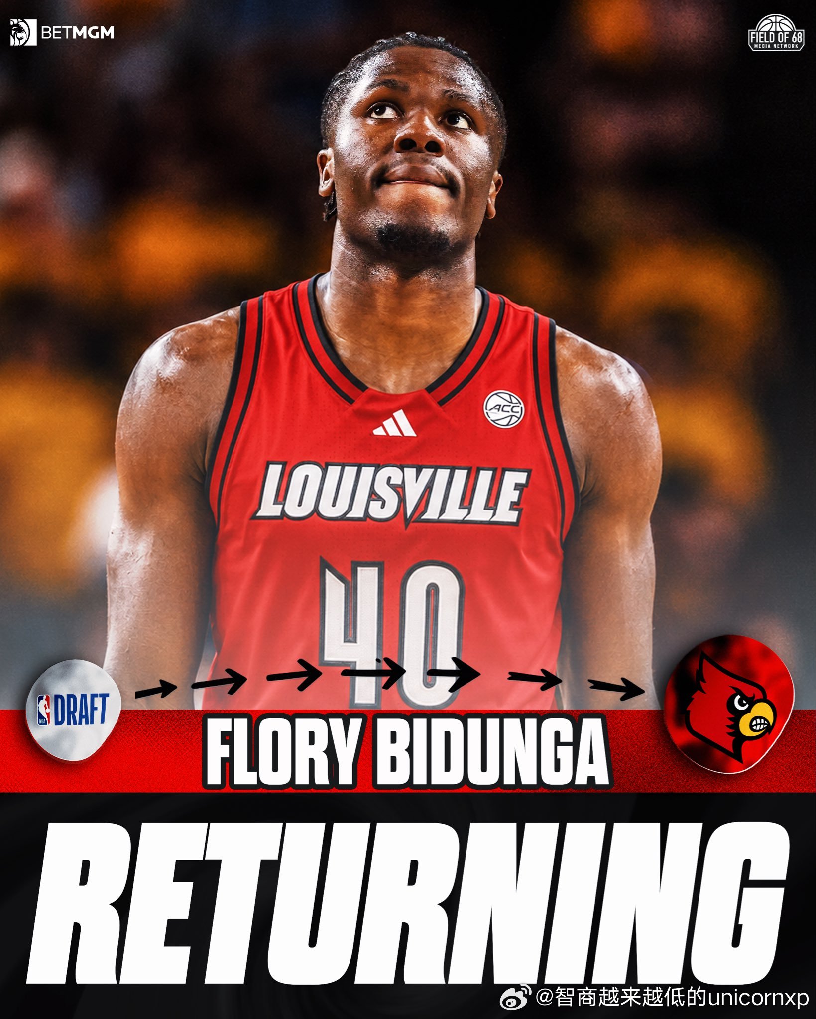 Flory Bidunga正式退选转校至路易斯维尔NCAANBA