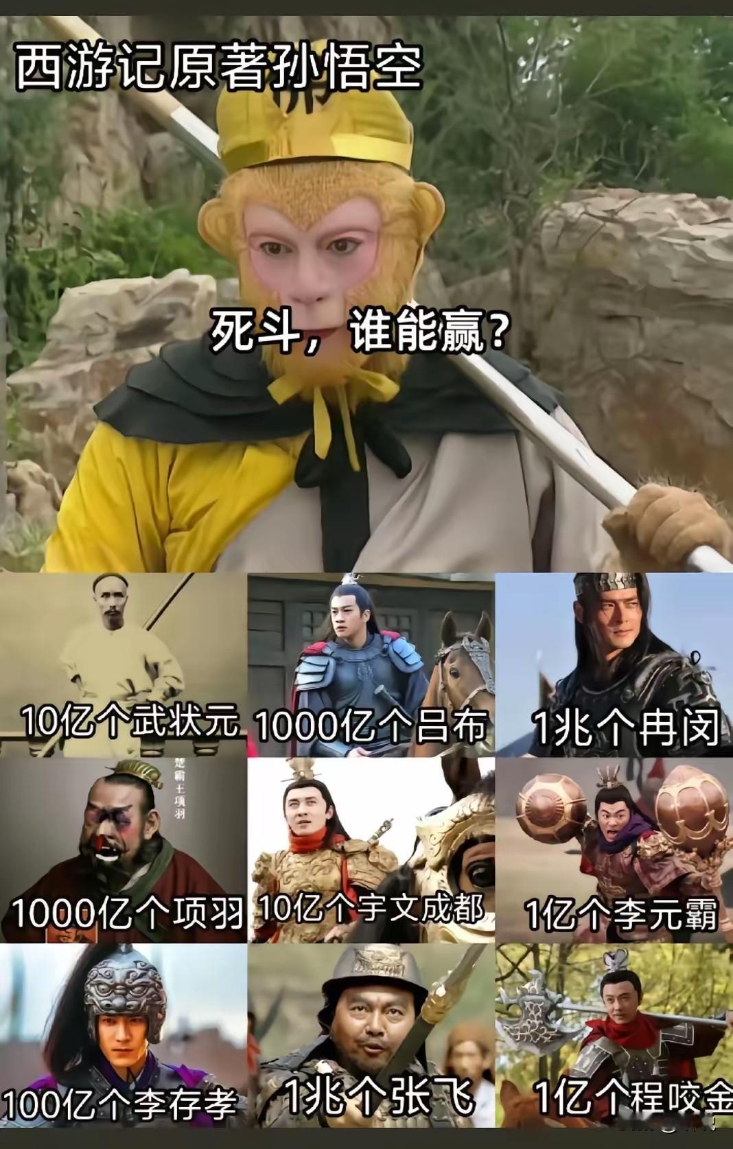 孙悟空  VS 下图这些人，谁能赢？