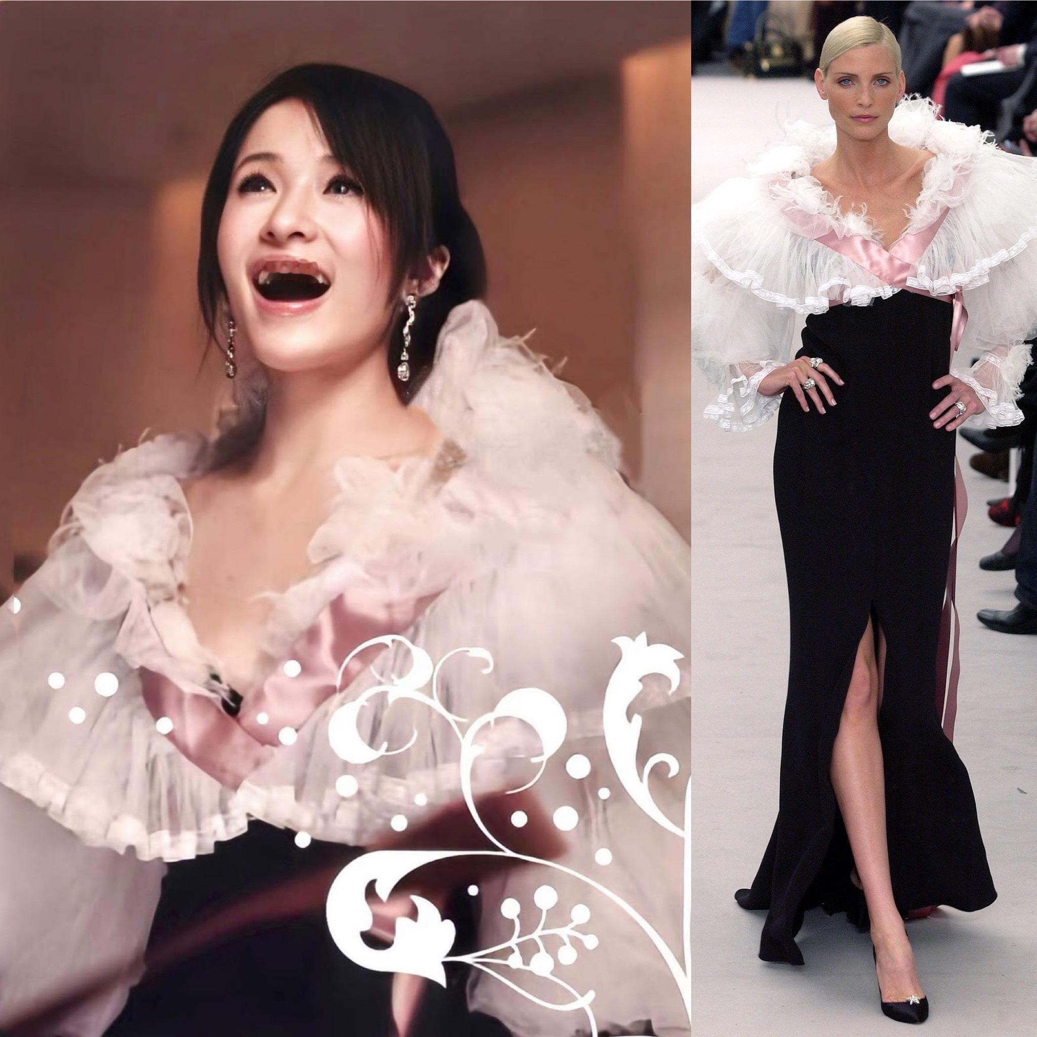 2004年3月萧亚轩受ELLE杂志邀请亮相巴黎时装周Chanel 2004秋冬成