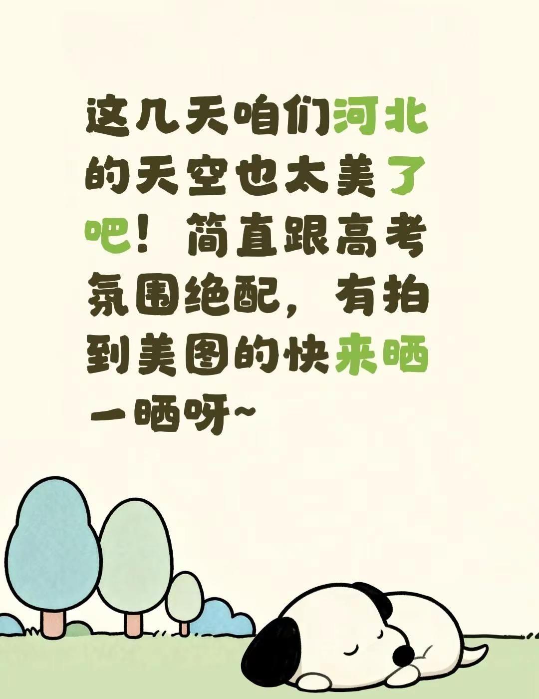 这几天咱们河北的天空也太美了吧！简直跟高考氛围绝配，有拍到美图的快来晒一晒呀~河