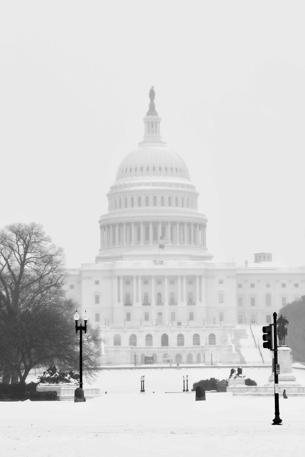 大雪中的华盛顿D.C