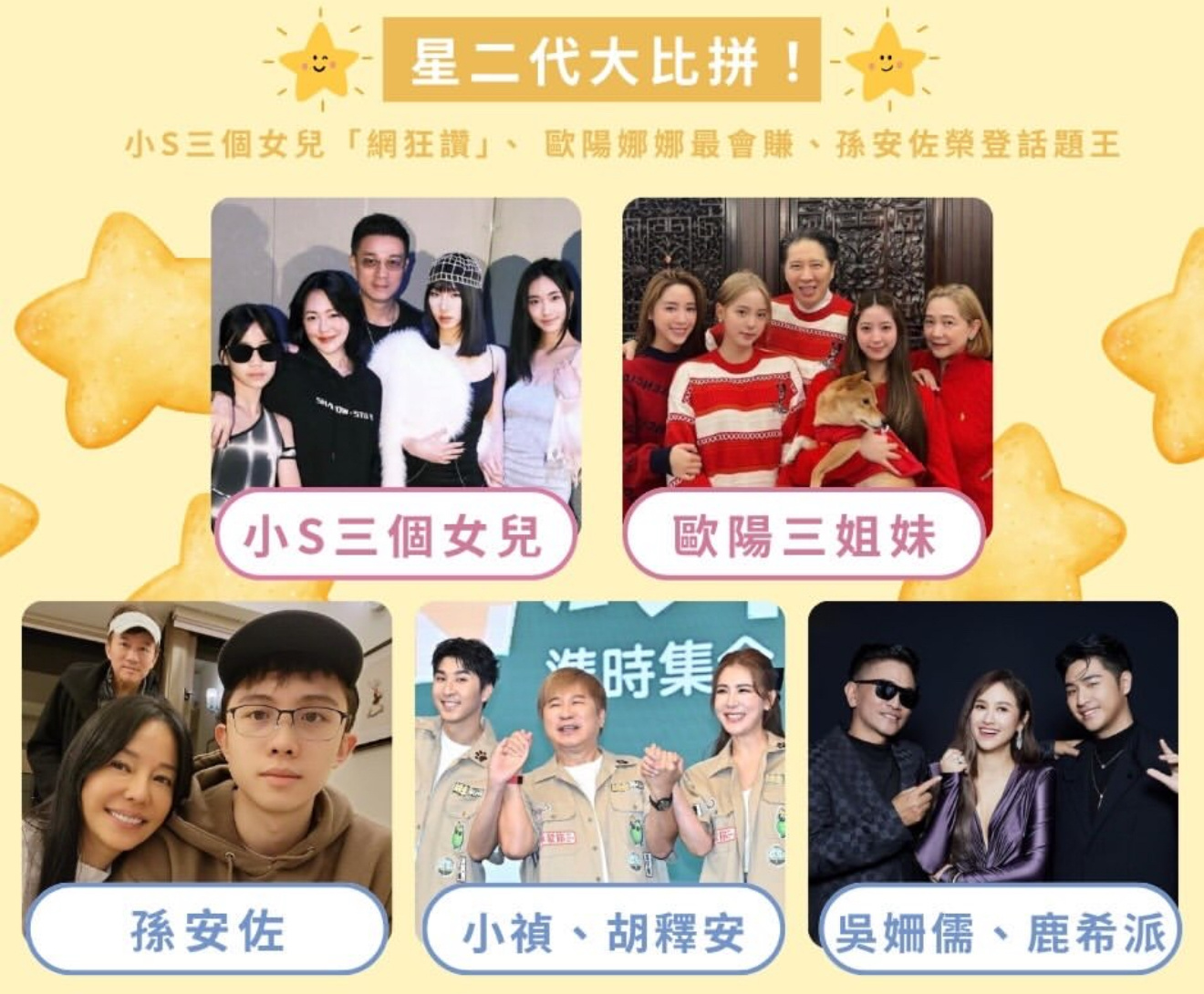 看台娱那么多星二代总结出一句话：生女儿就是比生儿子好！ ​​​