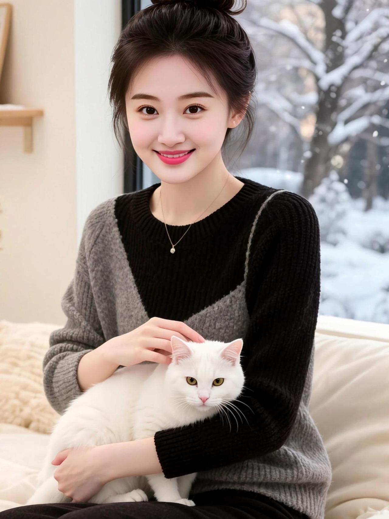 冬日温馨照 抖音ai创作 高颜值