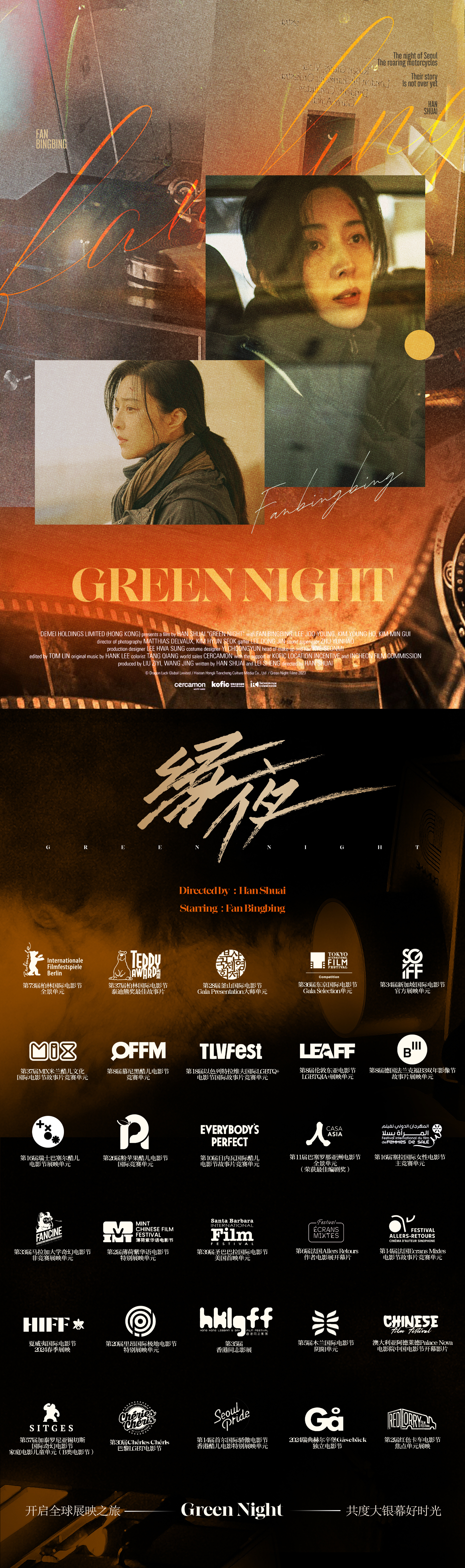 范冰冰 x 电影녹야 首尔的夜，奔驰的摩托，破晓时绽放的烟花……属于金夏的故事，