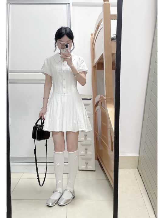 150cm| 元气又清新的白色连衣裙