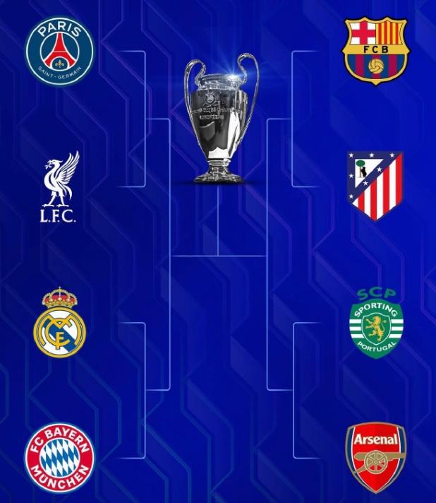 欧冠八强出炉
你还看足球吗？