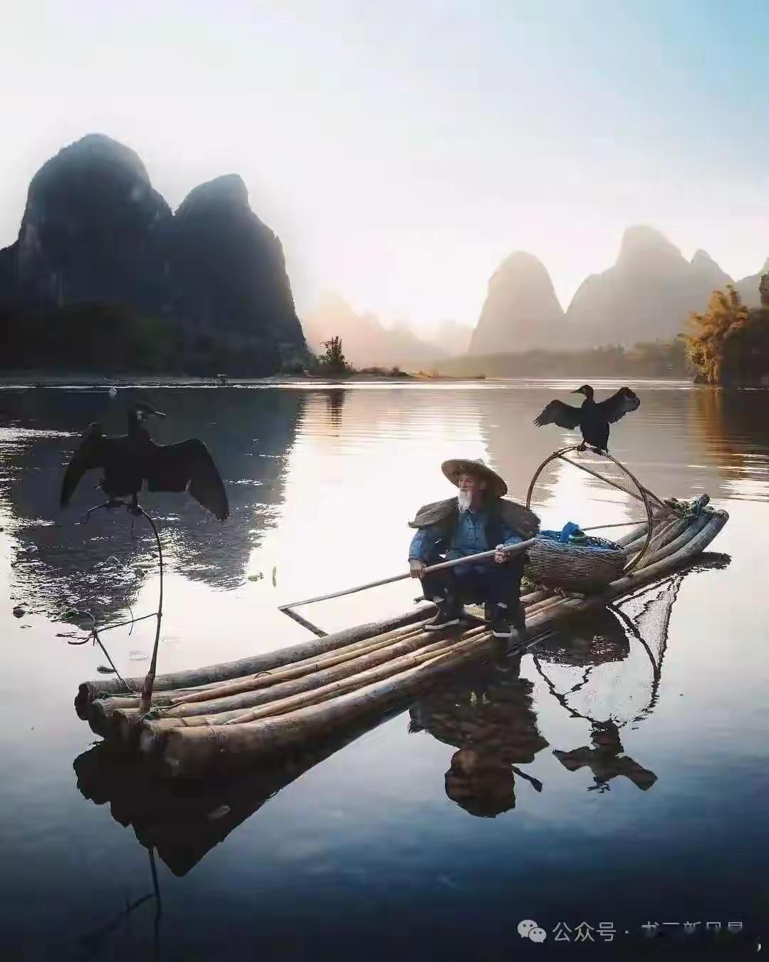 一仰一合搏涛涌山彪一舟二人过河渡，一生赶考奔龙腾。一诗征服老漁翁，一仰一合搏涛涌