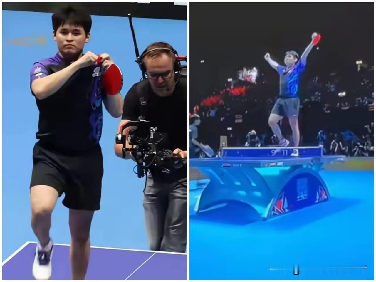 明眼人其实都能看得出来。
林诗栋锁定冠军后跳上球台。
不是他的素质太差，不够尊重
