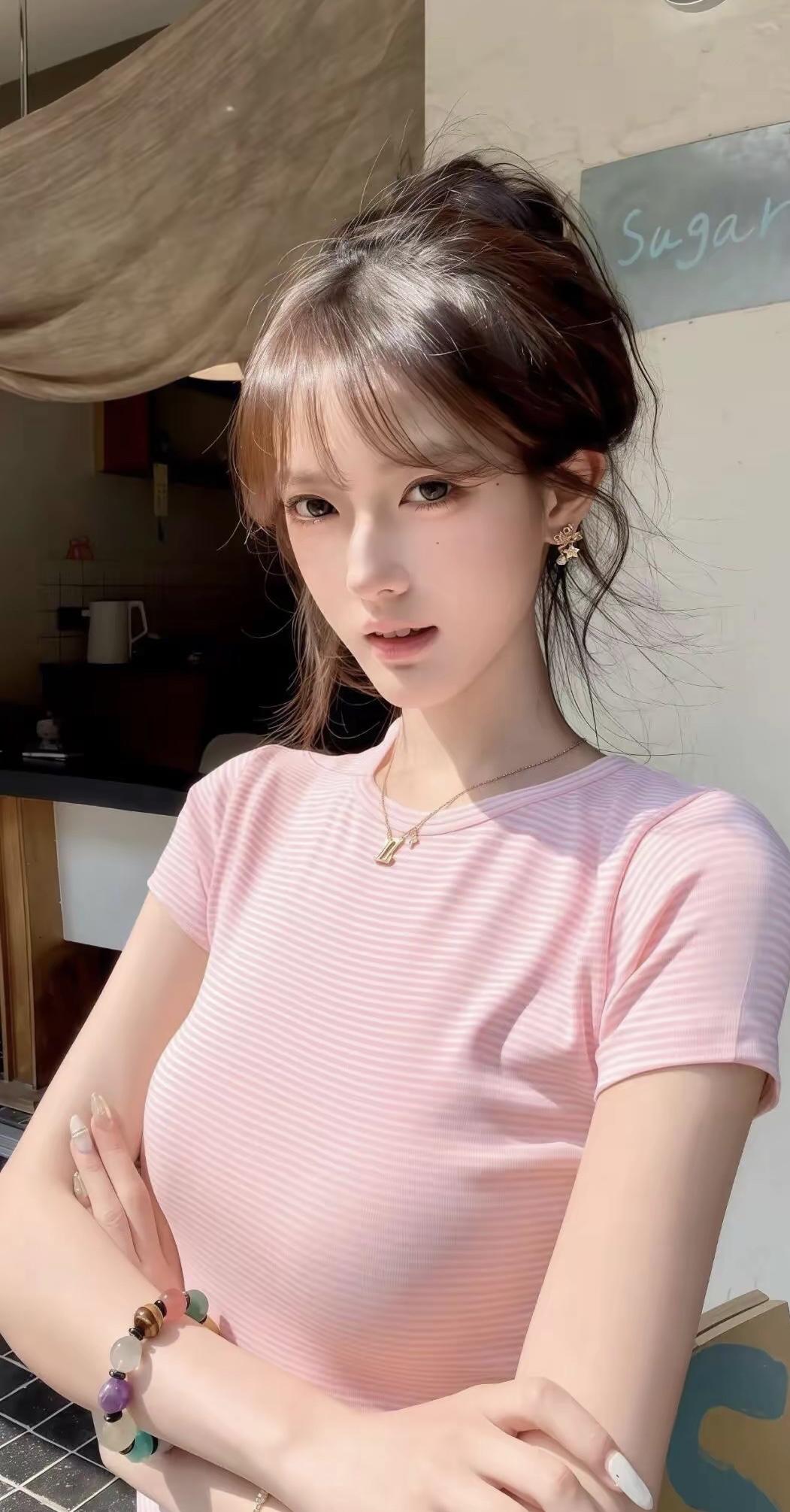 穿着粉色上衣的女孩