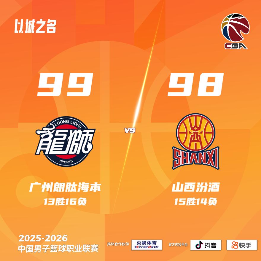 广州朗肽海本 99-98 山西汾酒 龙狮男篮vs山西男篮
广州朗肽海本：威金顿3