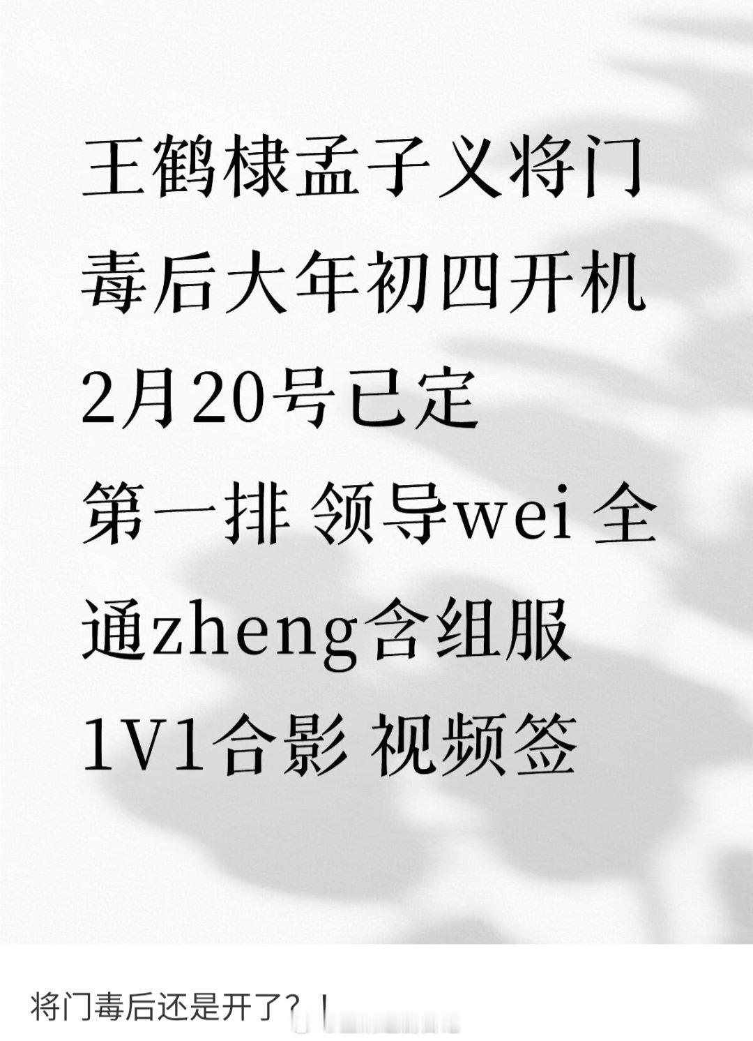 王鹤棣都没时间过年吗？孟子义这个妆造适合将门毒后 沈娇娇吗？ 