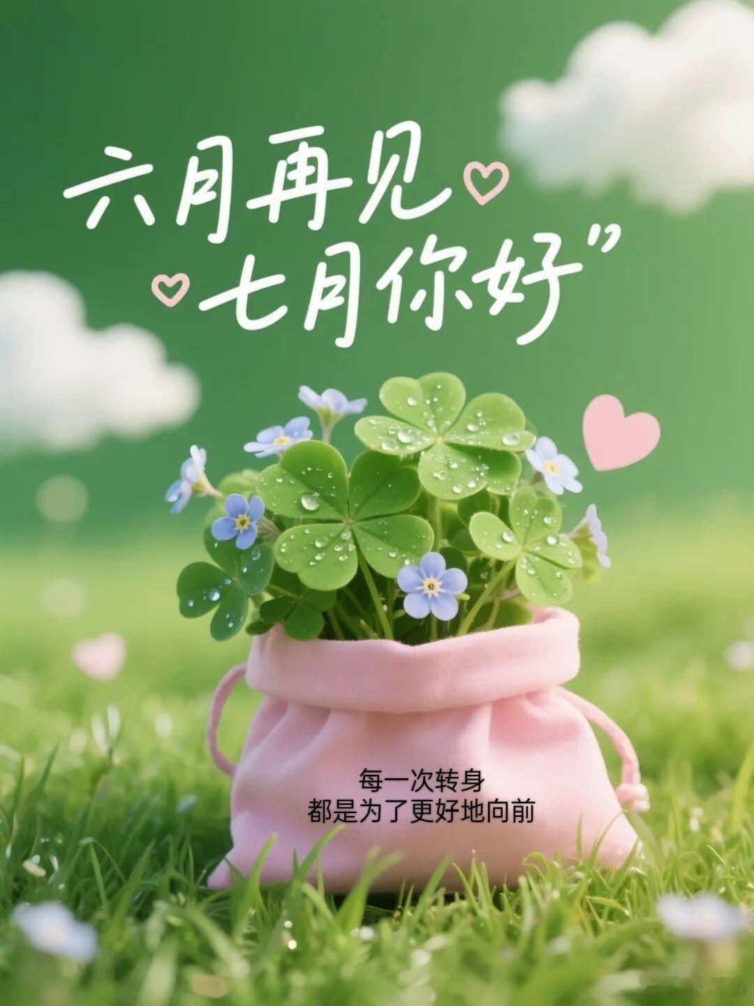 六月再见，七月你好。一半是曾经，一半是继续。愿上半年所有的遗憾，都是下半年惊喜的