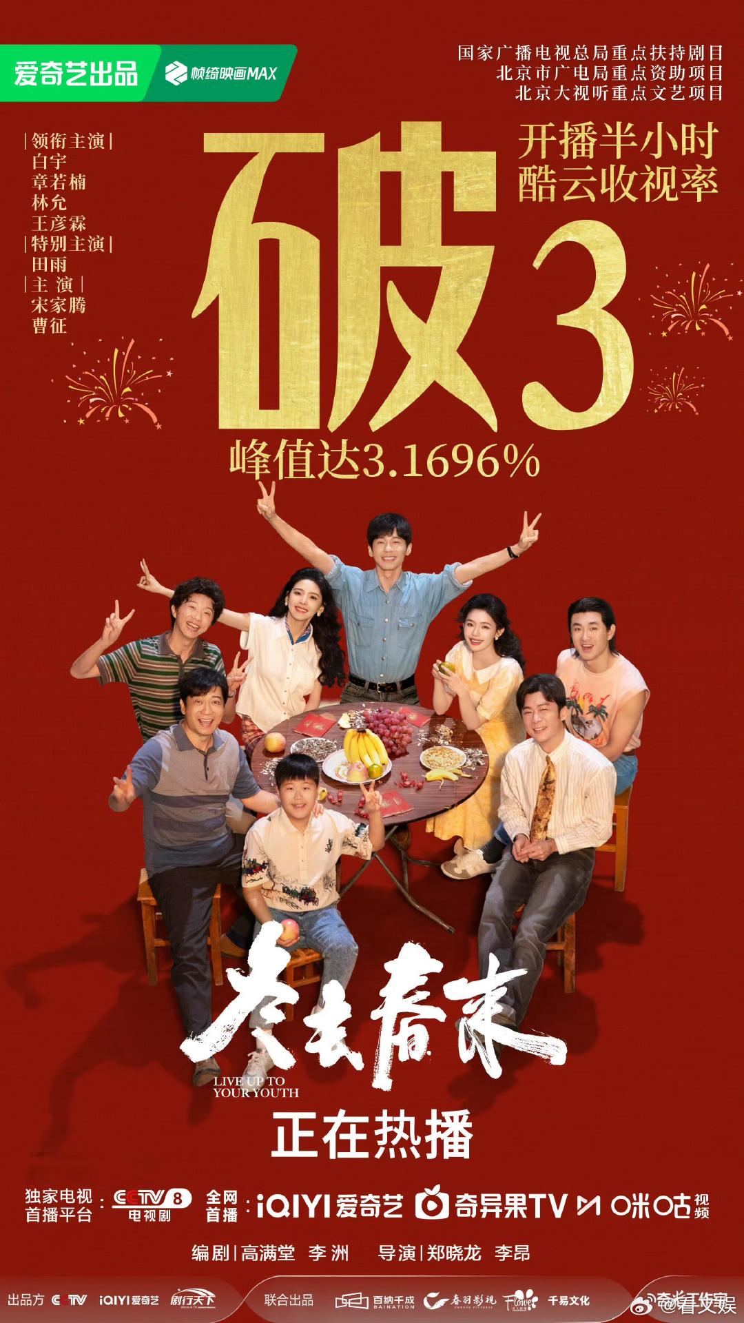 冬去春来央八26年最快破三纪录 冬去春来刷新央八破三纪录《冬去春来》开播仅30分