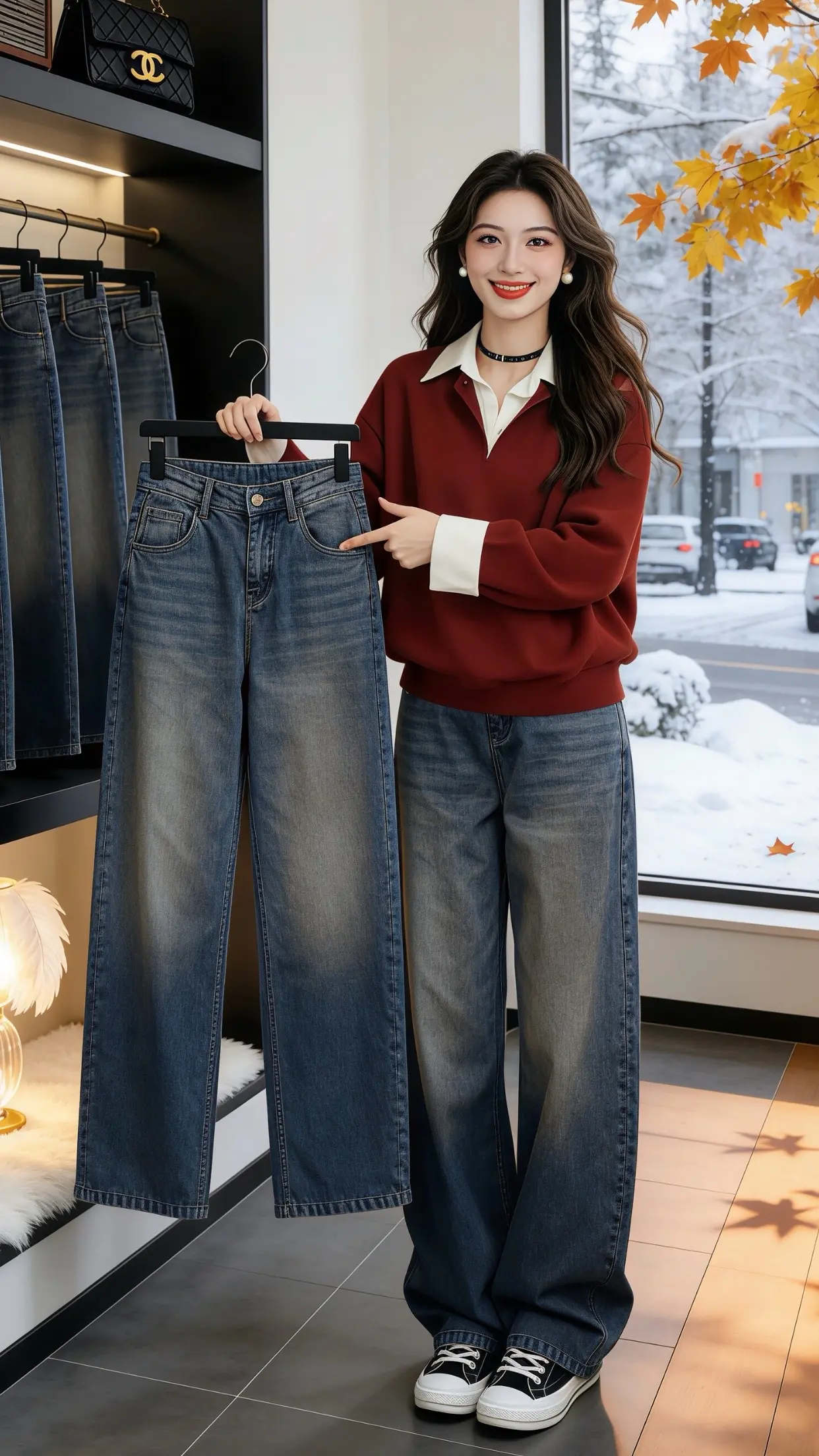 穿出自己的风格 牛仔裤 过年氛围提前搞起来了 春款上新 新年穿搭