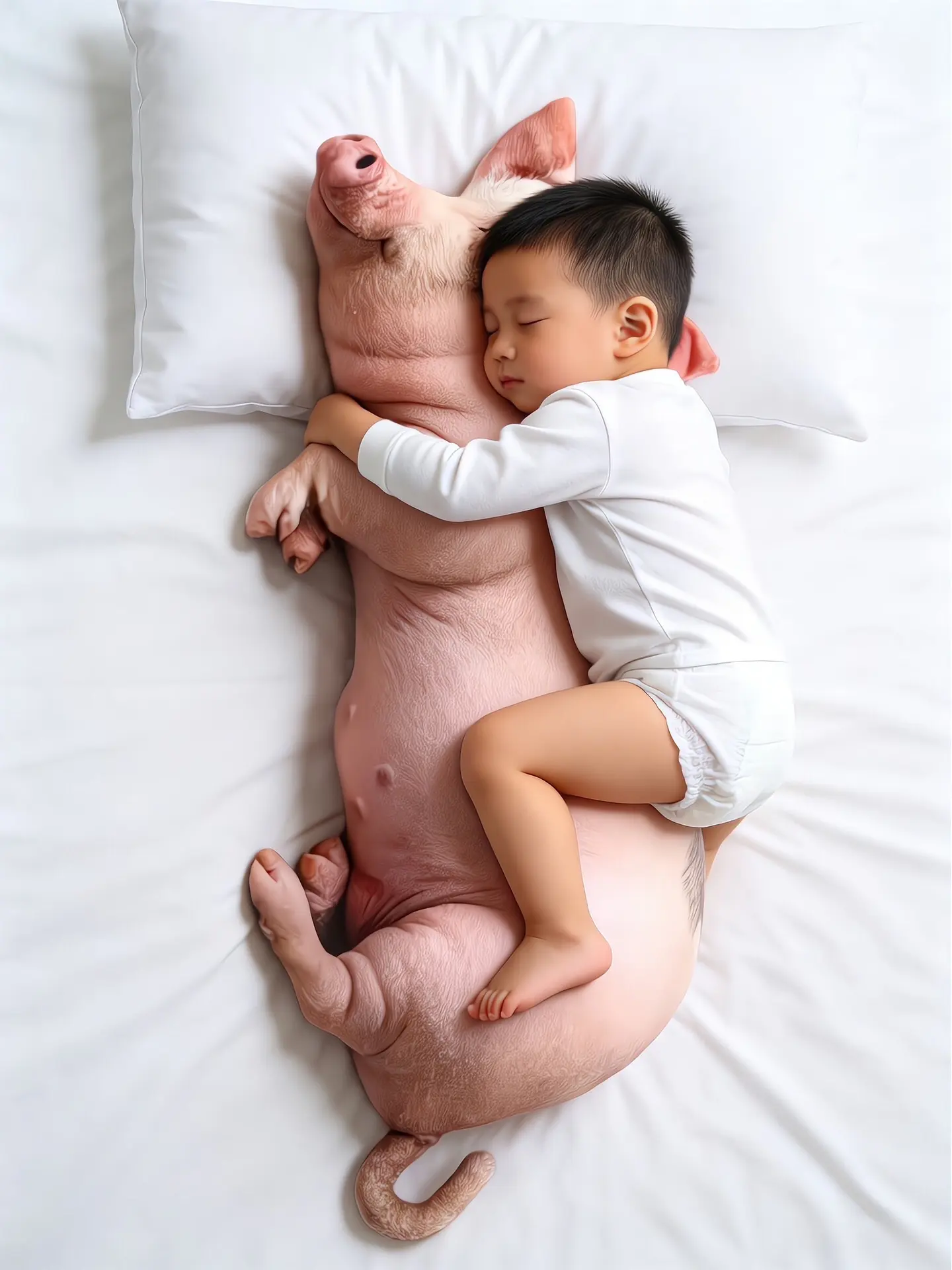 哪个小孩能拒绝这个仿真猪抱枕啊！抱着睡太舒服了