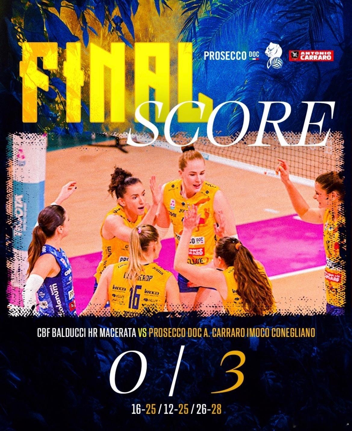 意甲第九轮四大豪门比赛技术统计表 马切拉塔0-3科内利亚诺16-25/12-25