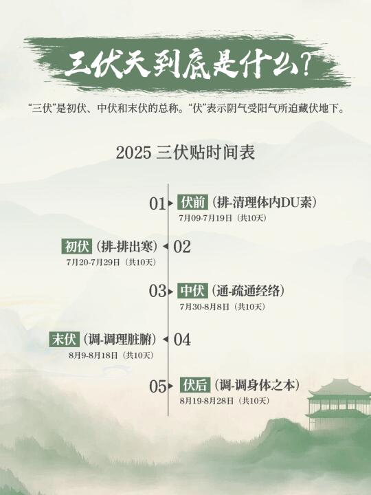2025年三伏天时间表来咯～提醒你该养生啦！
