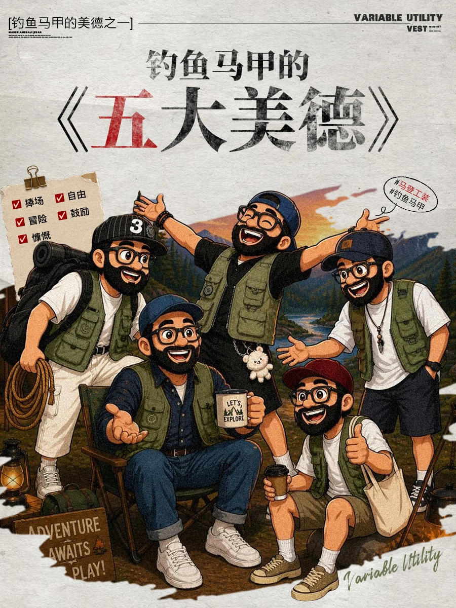 钓鱼马甲的五大美德,当代型男的穿搭解药