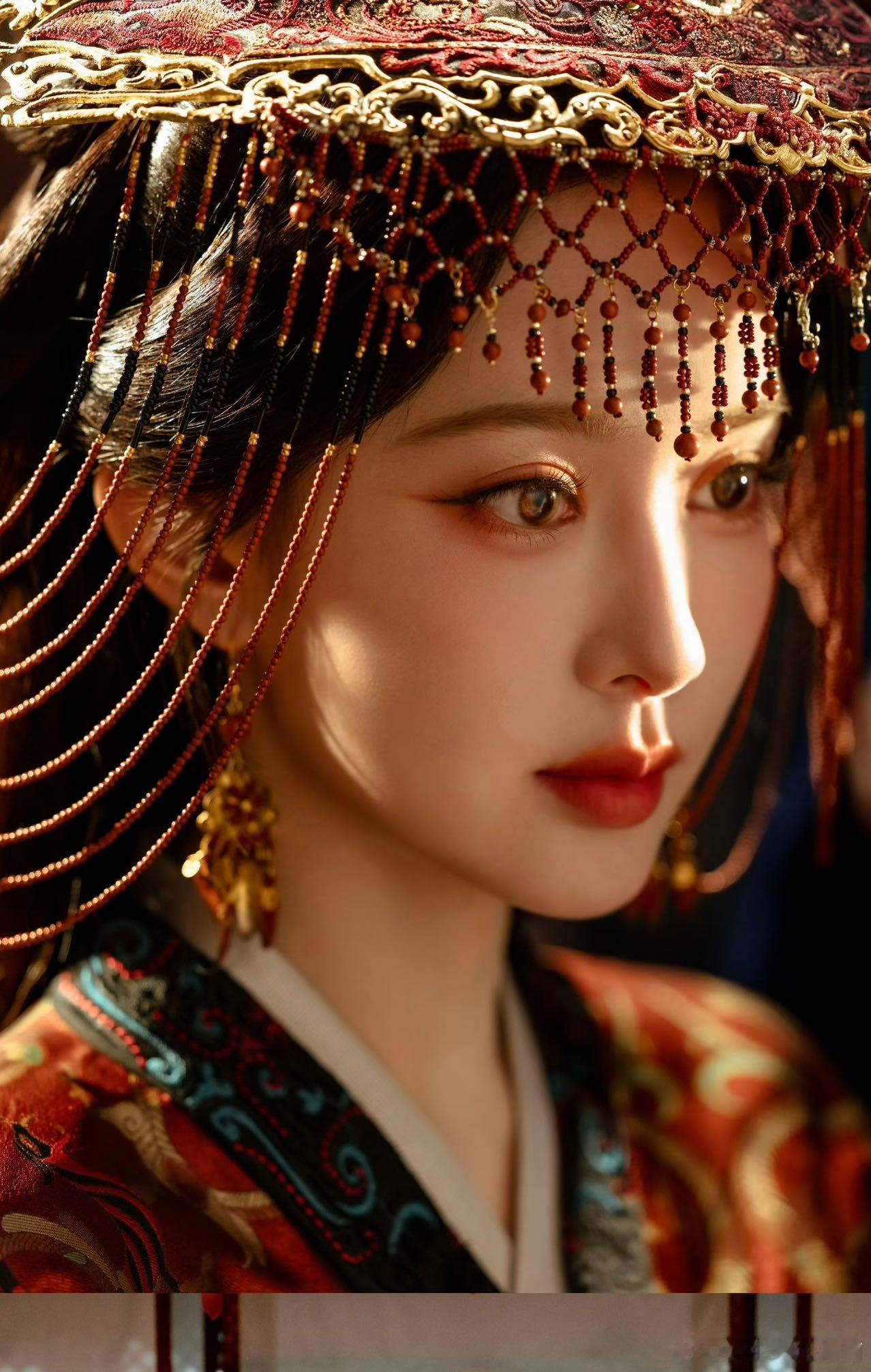 孟子义沈妙婚服孟子义穿婚服完全是中式美学的代表作来的，正红色婚服完全是神来之笔，