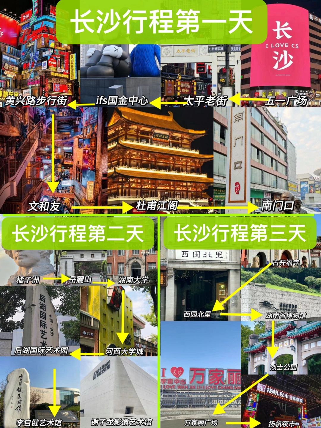 去了长沙后终于能把❸天旅游路线说清楚了