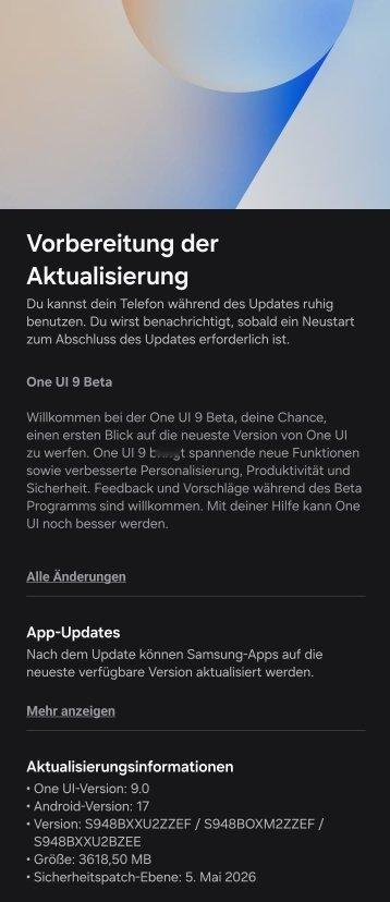 太快了，德国三星已经推出第一个 One UI 9.0 Beta 版本，现在可以下