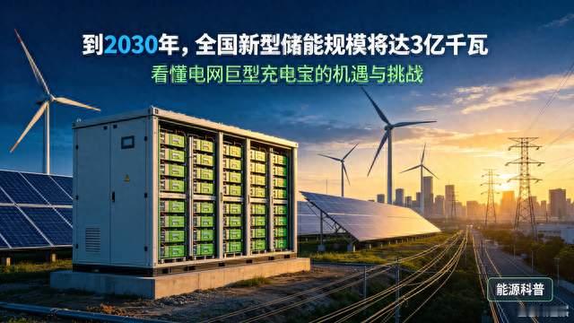 到2030年 全国新型储能规模将达3亿千瓦