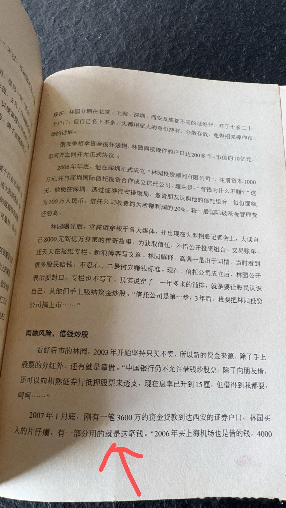 2007年1月底，刚有一笔3600万的资金贷款到达西安的证券户口，林园买入的片仔