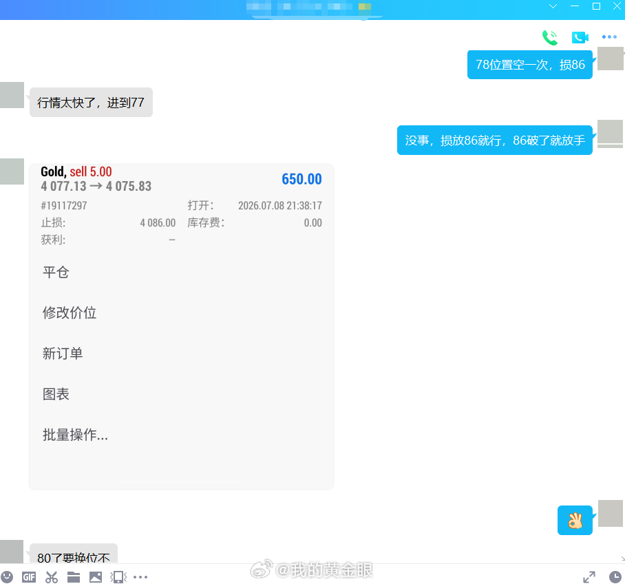 分享一单实盘操作：晚间在4077位置布局空单在4067位置下车拿下百点利润。本来
