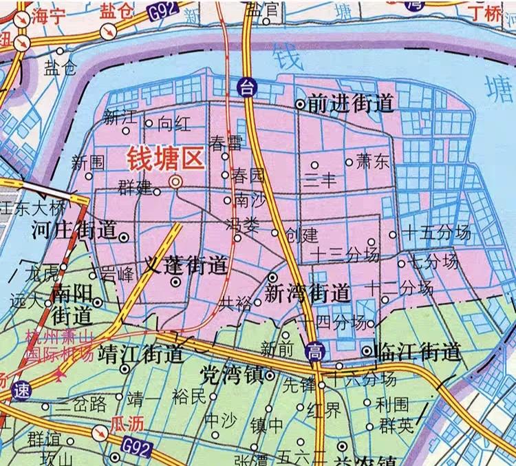 杭州市钱塘区，这里有好多分场和水塘
钱塘区现在变化大吗？