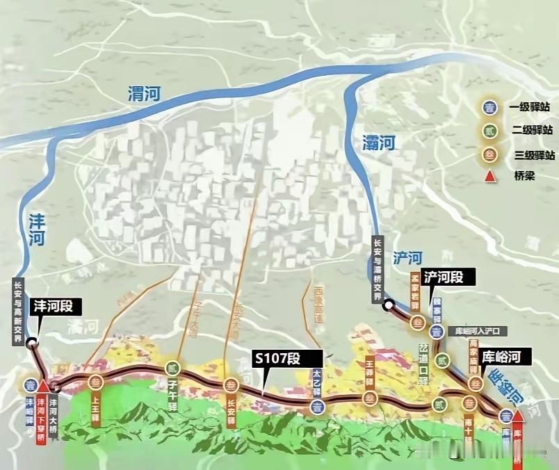 西安生态工程“三河一山”超级环线绿道长安区段细节，这条总长64.5公里的城市绿道