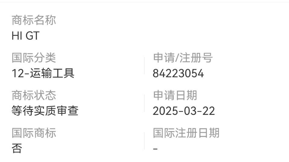 三月底长城汽车对Hi4系列商标进行了防御性注册，后缀涵盖了全部26个字母。不过按