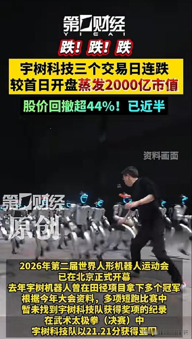 股市高光亮相随即大跌的例子比比皆是，当年的清华紫光、中石油莫不如此。现在看宇树科